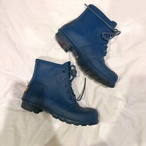 Hunter Lace-up Rainboots | Blue | Size 6
